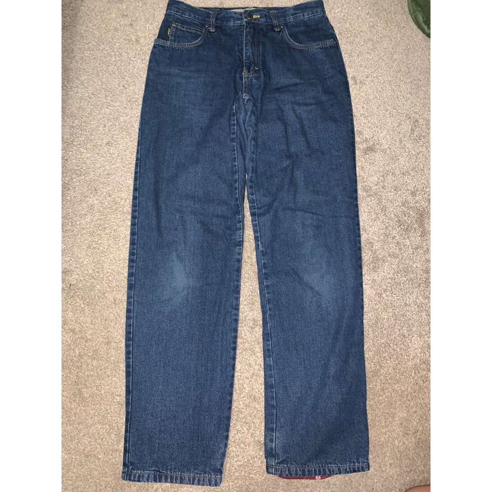 Cabelas Casuals Flannel Lined Jeans Womens 6 Regular Blue Denim Snowflake Fleece